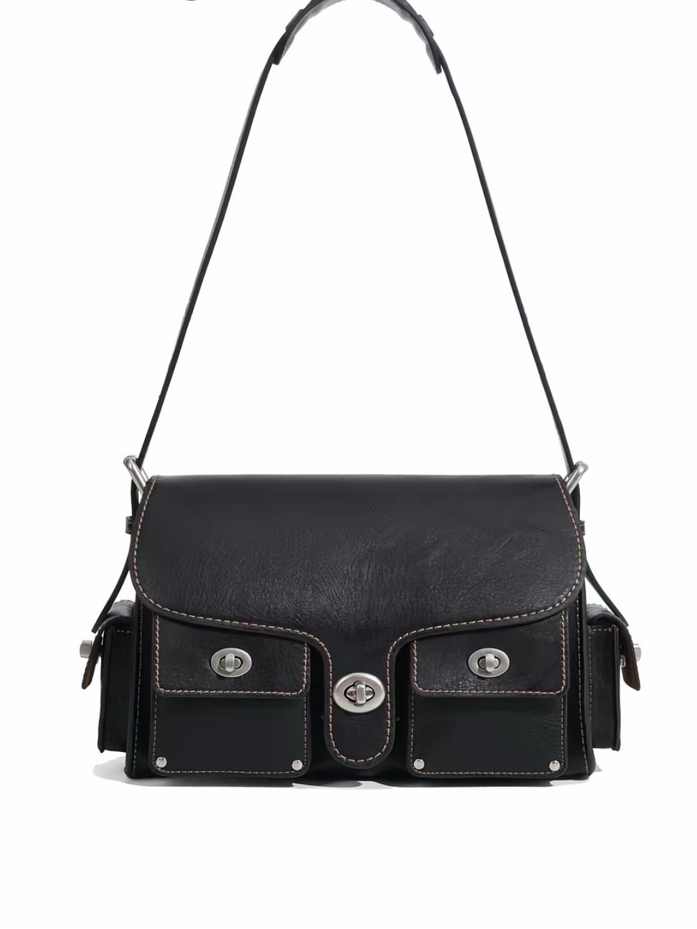 Black Multi-Pocket Shoulder & Crossbody Bag – Brand New